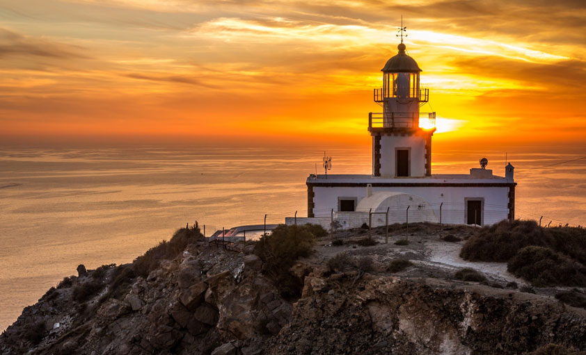 sunset in Santorini